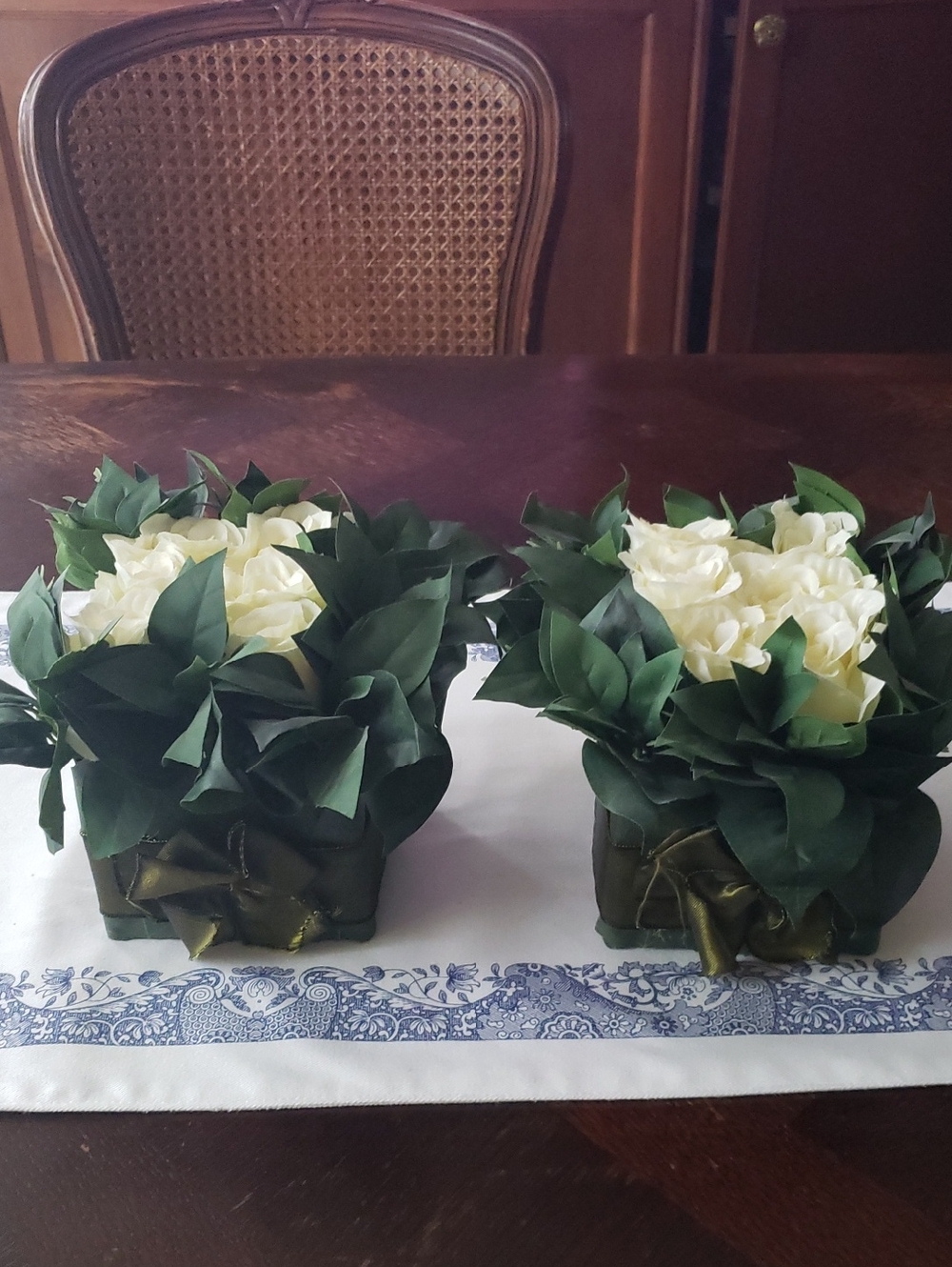 Home Accents Cream Rose Artificial Floral Arrangement with Green Leaves